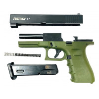 СХП Охолощенный пистолет Retay 17 Glock, кал. 9 мм, зеленый СХП Охолощенный пистолет Retay 17 Glock, кал. 9 мм, зеленый