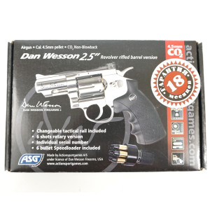 Пневматический револьвер ASG Dan Wesson 2.5" Silver (пулевой)